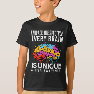 Every Brain Is Unique Autism Awareness Kids Suppor T-Shirt
