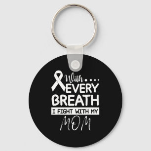 Every breath fight with mum clear ribbon lung key ring