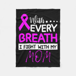 Every breath fight with mum pink ribbon breast fleece blanket