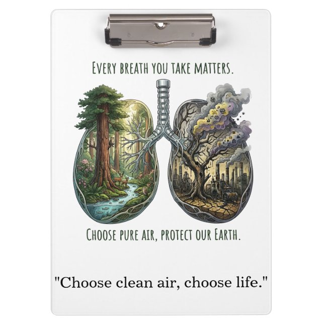 Every Breath Matters Environmental Awareness Art Clipboard (Front)
