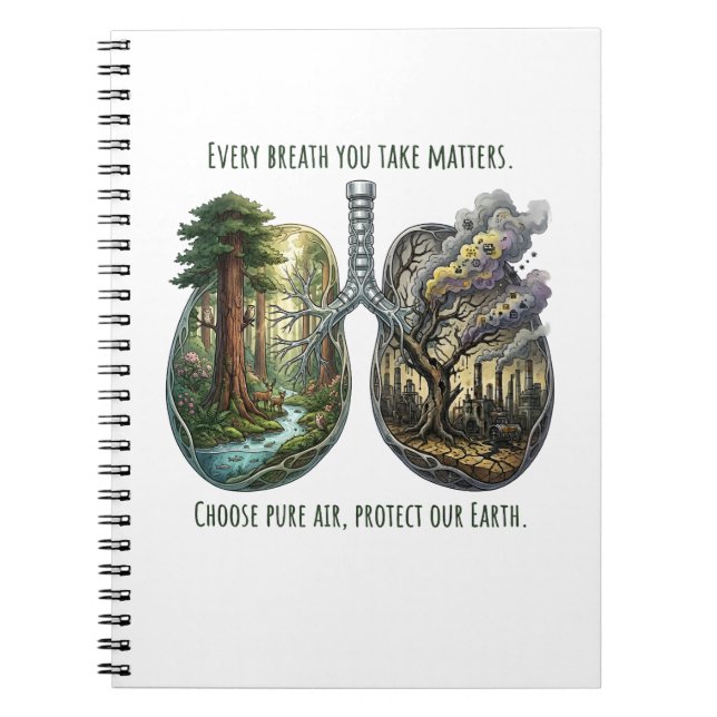 Every Breath Matters Environmental Awareness Art Notebook (Front)