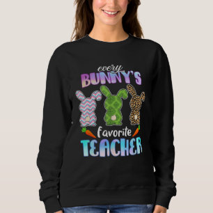 Every Bunny Is Favorite Teacher Leopard Bunny East Sweatshirt