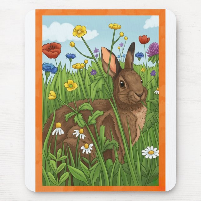 Every Bunny Loves Flowers Mouse Pad (Front)