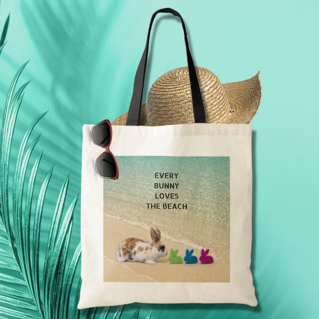 Every Bunny Loves The Beach Tropical Easter  Tote Bag (Creator Uploaded)