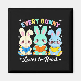 Every bunny loves to read book lover bookworm magnet