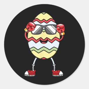 Every Bunny Was Boxing Fighting Funny Eggs Easter Classic Round Sticker