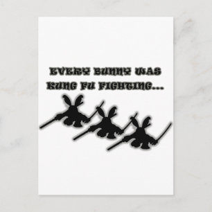 Every bunny was kung fu fighting... postcard