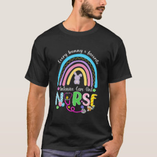 Every Bunny's Favorite Icu Nurse Bunny Rainbow Gif T-Shirt