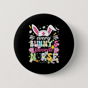 Every bunny's favourite nurse cute easter bunny 6 cm round badge