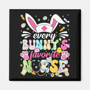 Every bunny's favourite nurse cute easter bunny magnet