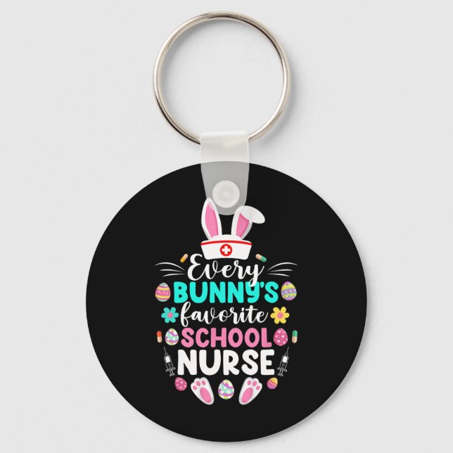 Every Bunny's Favourite School Nurse Funny Easter  Key Ring (Front)