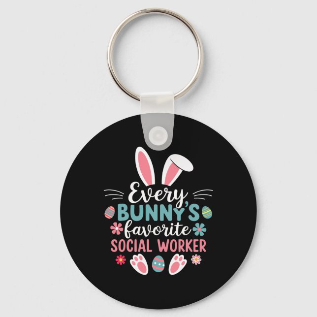 Every Bunny's Favourite Social Worker Tees Funny E Key Ring (Front)