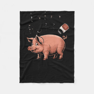 Every butt deserves a good rub - pig bbq pork fleece blanket