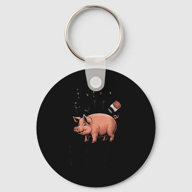 Every butt deserves a good rub - pig bbq pork key ring (Front)