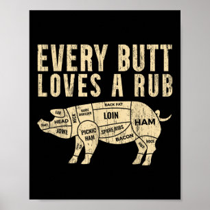 Every Butt Loves A Rub For A Meat Smoker Smoking B Poster