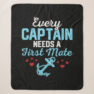 Every Captain Needs A First Mate Sherpa Blanket