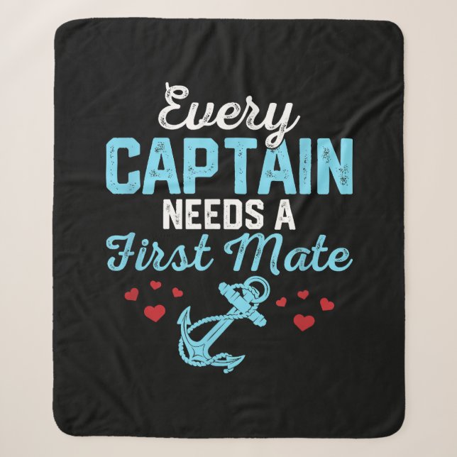 Every Captain Needs A First Mate  Sherpa Blanket (Front)