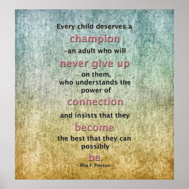 Every Child Deserves A Champion Poster (Front)