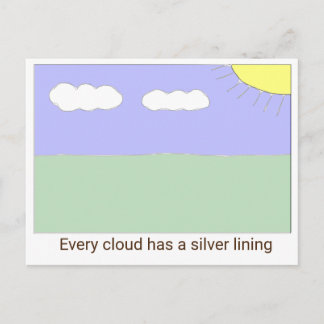 Every cloud has a silver lining postcard