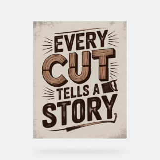 Every Cut Tells a Story – Rustic Woodworking Art Acrylic Sign