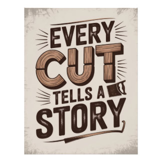 Every Cut Tells a Story – Rustic Woodworking Art Photo Print