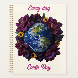 Every Day Earth Day Floral Planet Design Planner