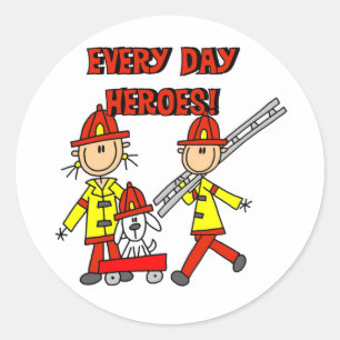 Every Day Heroes Firefighters T-shirts and Gifts Classic Round Sticker