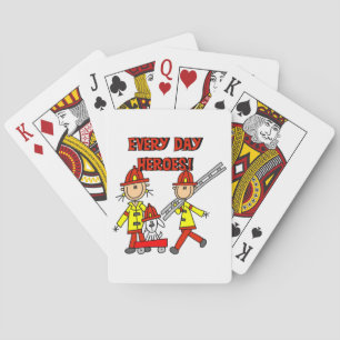 Every Day Heroes Firefighters T-shirts and Gifts Playing Cards