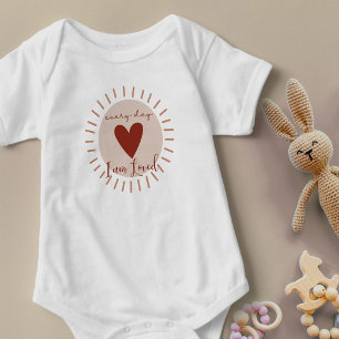 Every Day I am Loved Boho Heart Sun Matching Baby Bodysuit