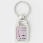 Every Day I Love You Asian Floral Keychain