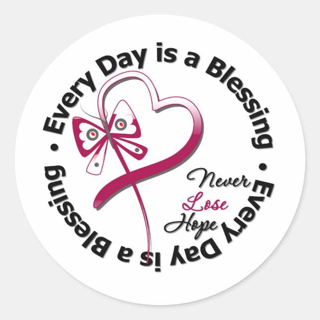 Every Day is a Blessing - Head and Neck Cancer Classic Round Sticker (Front)