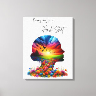Every Day is a Fresh Start Colourful Mindscape Canvas Print