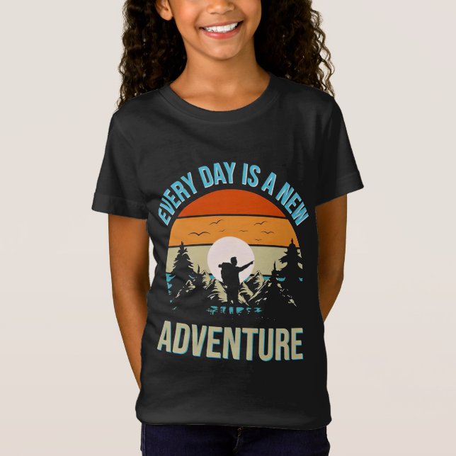 Every Day Is A New Adventure Retro Sunset T-Shirt (Front)