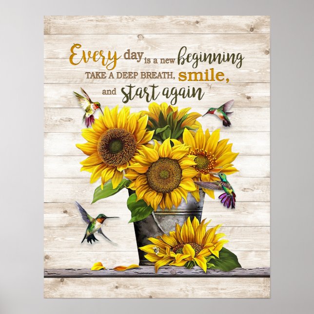 Every day is a new beginning Hummingbird Poster (Front)