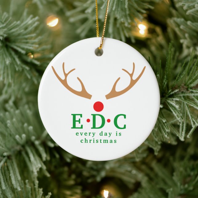 Every Day is Christmas Round Ornament (Tree)