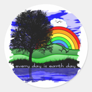 Every Day is Earth Day Classic Round Sticker