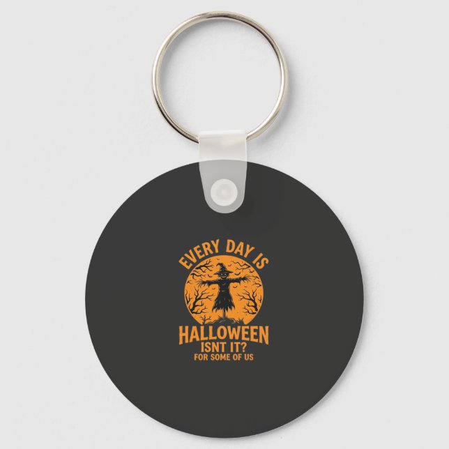Every Day Is Halloween Scarecrow Witch Design_1 Key Ring (Front)
