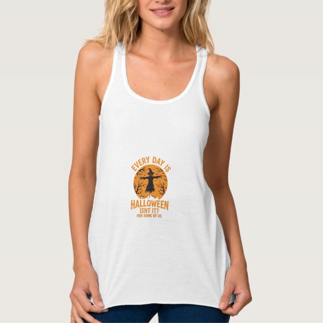 Every Day Is Halloween Scarecrow Witch Design_1 Singlet (Front)