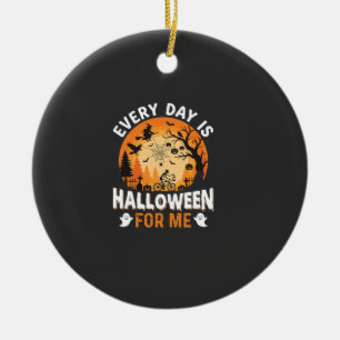 Every Day Is Halloween Vintage T Shirt Design Ceramic Tree Decoration