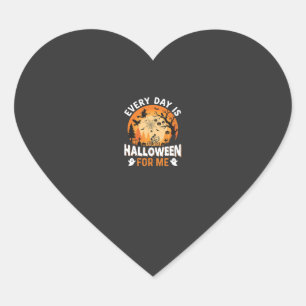 Every Day Is Halloween Vintage T Shirt Design Heart Sticker