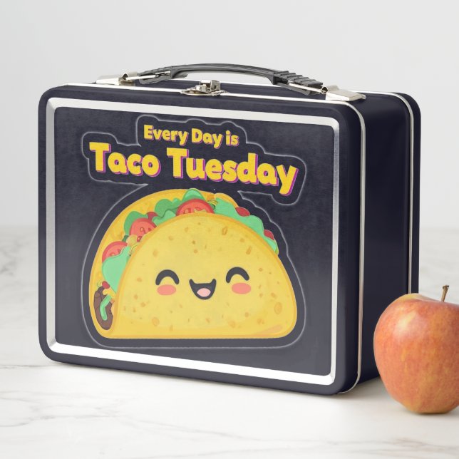 Every Day is Taco Tuesday Metal Lunch Box (In Situ)