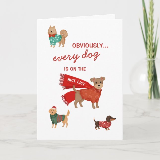 Every Dog is on the Nice List Holiday Card (Front)
