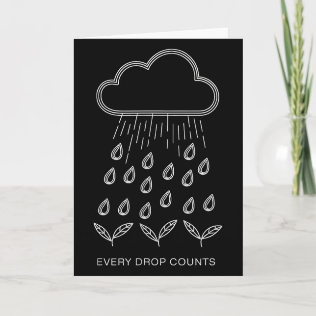 Every Drop Counts Nature Lover Earth Day _1  Card (Front)