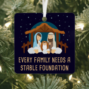 Every Family Needs a Stable Foundation – Christmas Metal Tree Decoration