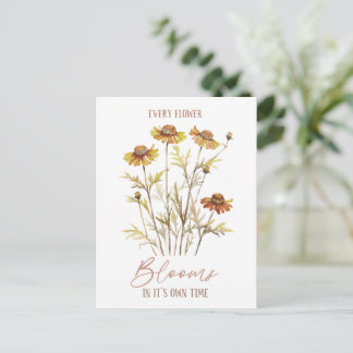 Every Flower Blooms In It's Own Time - Fall Postcard