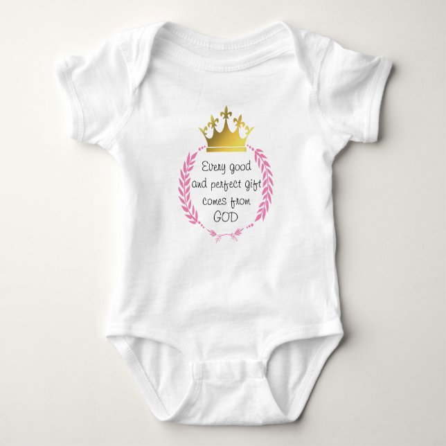 EVERY GOOD AND PERFECT GIFT FROM GOD | Baby Girl Bodysuit (Front)