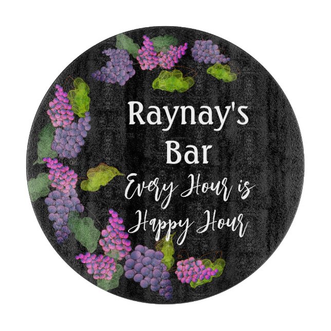 "Every Hour is Happy Hour" funny Wine Bar  Cutting Board (Front)