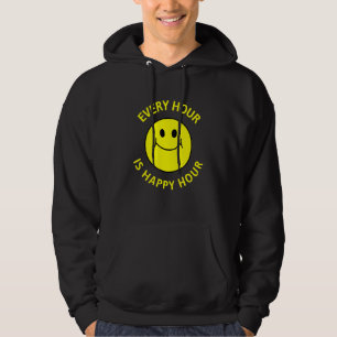 Every Hour Is Happy Hour Wine Beer Social Drinking Hoodie