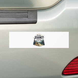 Every Journey Start With a Single Step Hiking Bumper Sticker