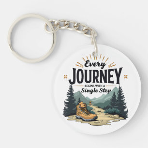 Every Journey Start With a Single Step Hiking Key Ring